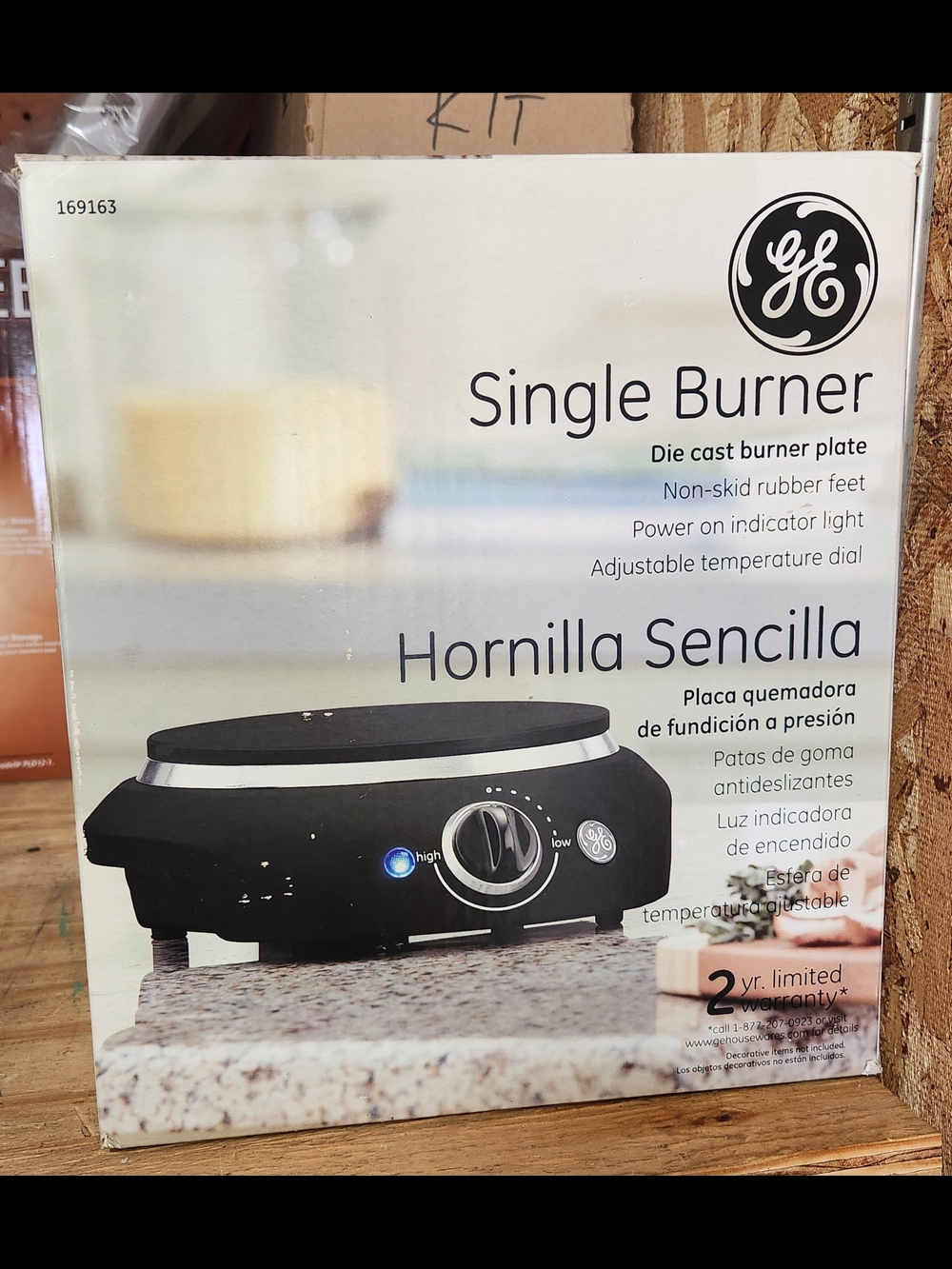 GE Single Burner Portable Electric Hot Plate - Black